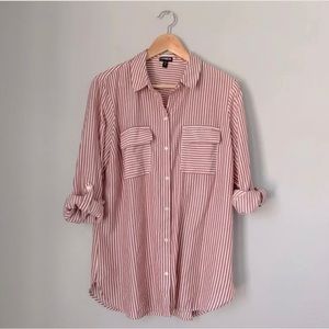 Express Long Sleeve Striped Portofino Blouse